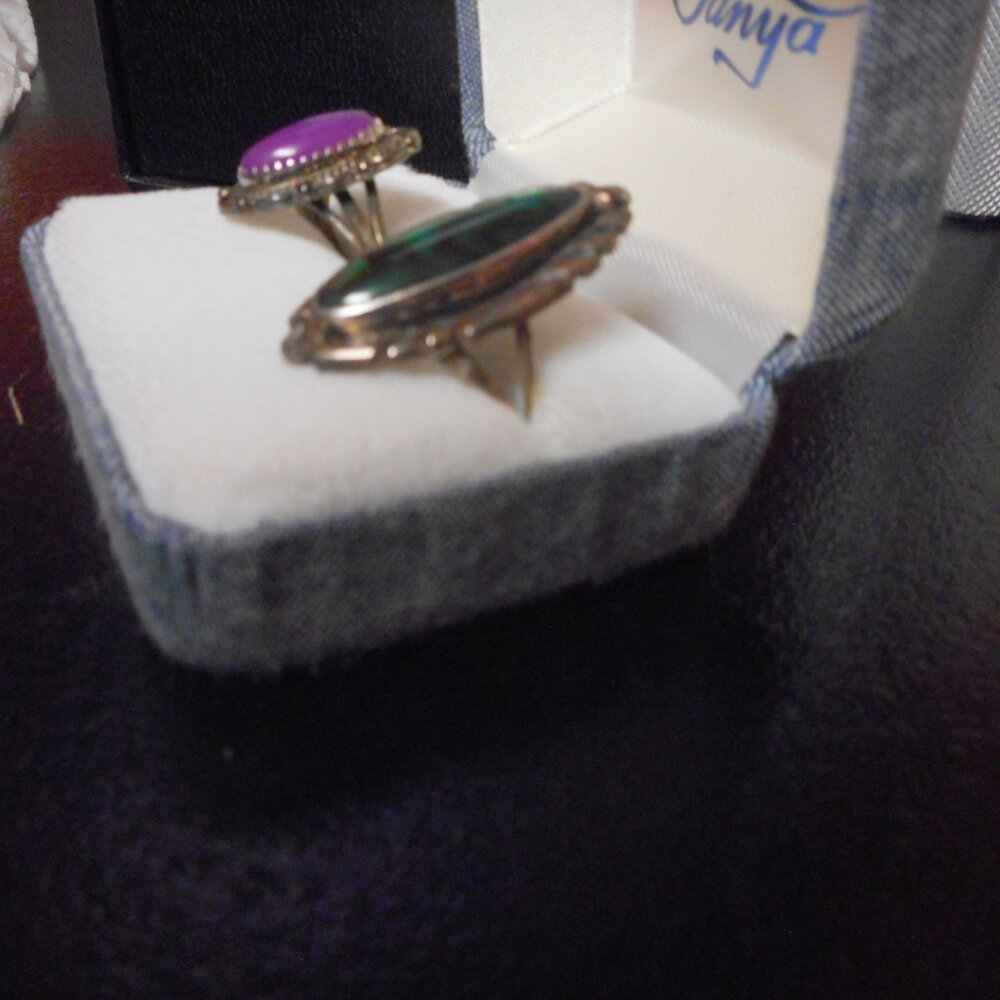 2 RINGS WITH A BOX  1 sIze 8, 1 size 8 1/2"